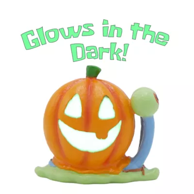Penn-Plax® SpongeBob Pumpkin Gary Glow in the Dark Halloween Aquarium Ornament Fish Tank - Image 2