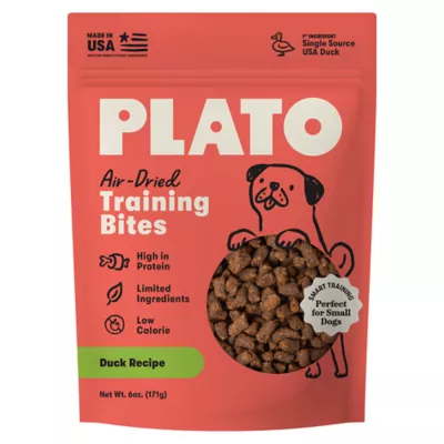 Plato Training Bites Air-Dried All Life Stages Dog Treats - Duck, 6 oz - Image 1