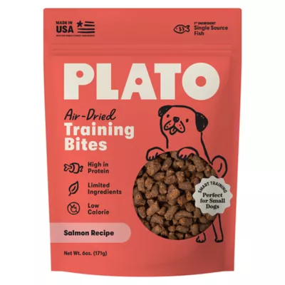 Plato Air-Dried Training Bites All Life Stages Dog Treats - Salmon, 6 oz - Image 1
