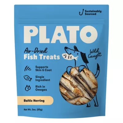 Plato Air-Dried Fish Treats All Life Stages Dog Treats - Baltic Herring, 3 oz - Image 1