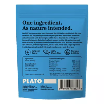 Plato Air-Dried Fish Treats All Life Stages Dog Treats - Baltic Herring, 3 oz - Image 2