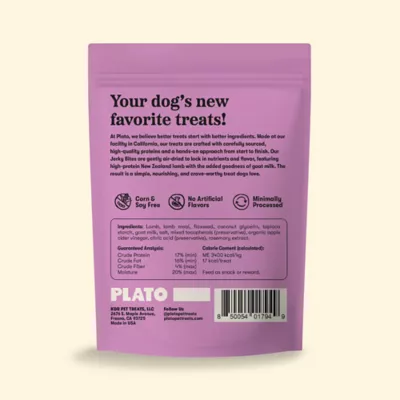 Plato Air-Dried Jerky Bites All Life Stages Dog Treats - Lamb & Goat Milk 6 oz - Image 2