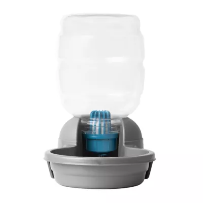 PetMate Replendish Dog Feeder & Waterer, 1 Gallon, Silver, Filter Included - Image 2