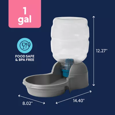 PetMate Replendish Dog Feeder & Waterer, 1 Gallon, Silver, Filter Included - Image 4