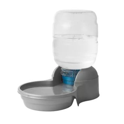 PetMate Replendish Dog Feeder & Waterer, 2.5 Gallon, Silver, Filter Included - Image 1