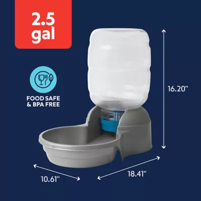 PetMate Replendish Dog Feeder & Waterer, 2.5 Gallon, Silver, Filter Included - Image 5