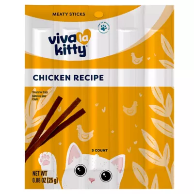 Viva La Kitty Meaty Sticks Cat Treat  - Chicken Recipe, 5 Count, 0.88 oz - Image 1