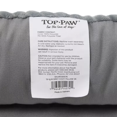 Top Paw Grey Cozy Pillow Bed - Image 7
