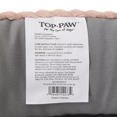 Top Paw Pink Cozy Pillow Bed - Image 7