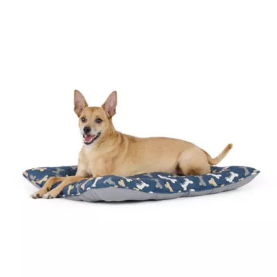 Top Paw Navy Bone Print Pillow Bed - Image 1
