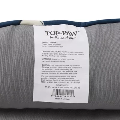 Top Paw Navy Bone Print Pillow Bed - Image 7
