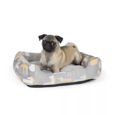 Top Paw Dog Print Cuddler Bed, Small, Medium - Image 1