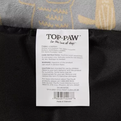 Top Paw Dog Print Cuddler Bed - Image 7