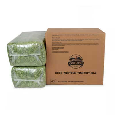 Oxbow Western Timothy Hay - Rabbit & Guinea Pig Food - High Fiber for Digestive Health - 15oz-40lb - Image 1