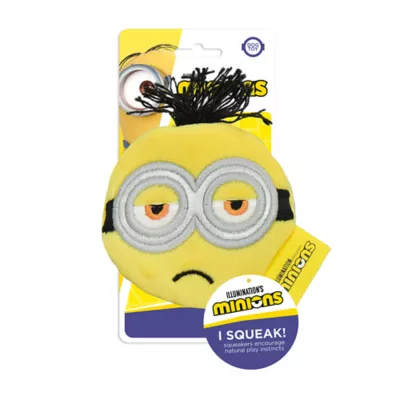 Minion Head Two Eye Plush Dog Toy - Image 1