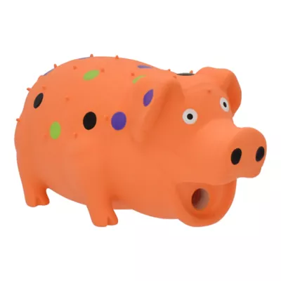 Multipet® Globlet Pig Dog Toy Orange - Image 1