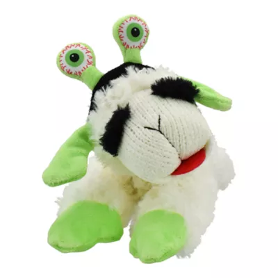 Multipet® Lamb Chop Green With Angena Eye Plush Squeaker Dog Toy - Image 1