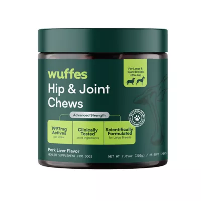 Wuffes Dog Advanced Hip & Joint Support Chews, For Large & Giant Breeds, Pork Liver Flavor, 25 Count - Image 1