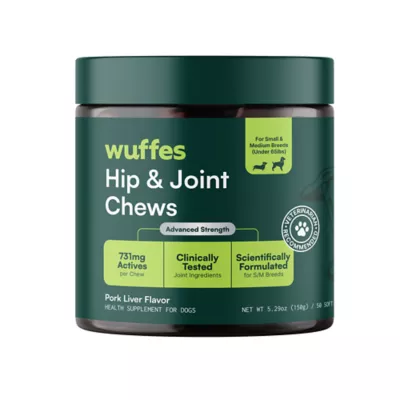 Wuffes Dog Hip & Joint Supplement Soft Chews, For Small/Medium Dogs, Pork Liver Flavor, 50 Count - Image 1