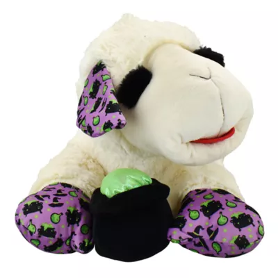 Multipet® Lamb Chop Green/Purple Plush Squeaker Dog Toy - Image 1