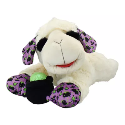 Multipet® Lamb Chop Green/Purple Plush Squeaker Dog Toy - Image 2