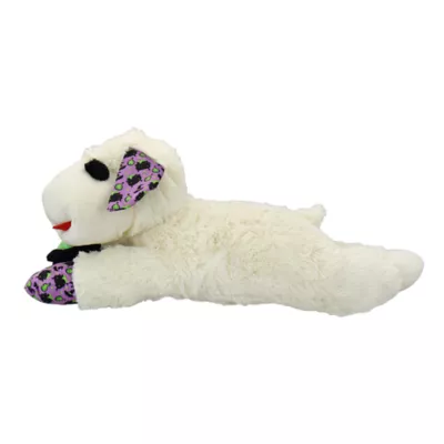 Multipet® Lamb Chop Green/Purple Plush Squeaker Dog Toy - Image 3