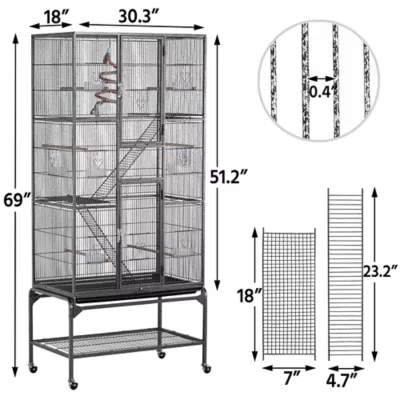 Yaheetech Extra Large Bird Habitat with Detachable Stand - Image 3