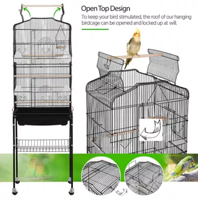 Yaheetech Open Top Metal Bird Cage w/ Double Doors - Image 4