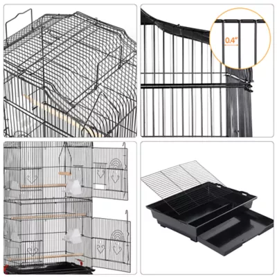 Yaheetech Open Top Metal Bird Cage w/ Double Doors - Image 5