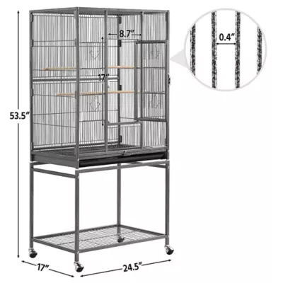 Yaheetech Large Rolling Metal Parrot Cage with Detachable Stand - Image 3