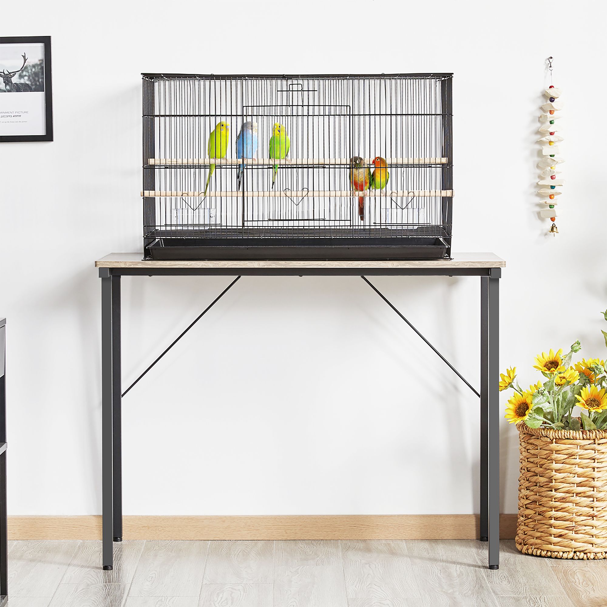 Yaheetech Flight Bird Cage Extra Space with Wood Perches for Small Birds - thumbnail 2