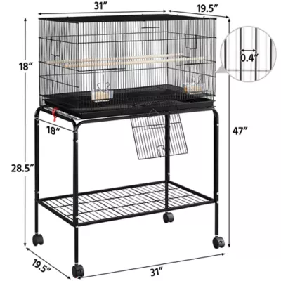 Yaheetech Flight Cage with Rolling Stand Slide-out Tray - Image 3