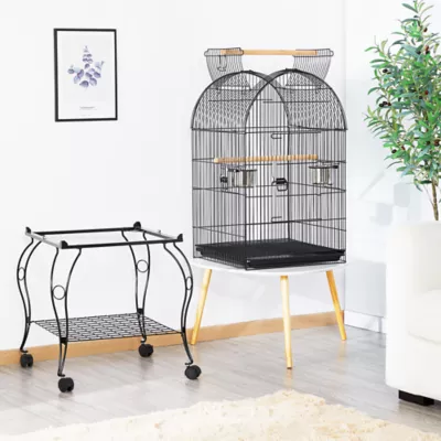 Yaheetech Open Top Metal Bird Habitat Rolling Parrot Cage w/ Stand - Image 2