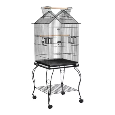 Yaheetech Open Top Metal Bird Habitat Rolling Bird w/ Wheels - Image 1