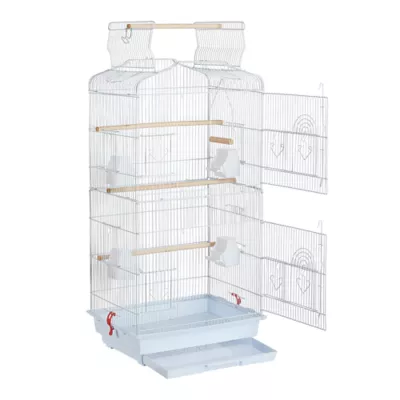 Yaheetech Open Top Metal Parrot Cage with Four Feeders - Image 1