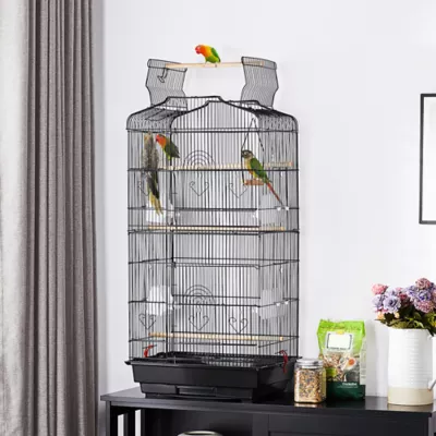 Yaheetech Open Top Metal Parrot Cage with Four Feeders - Image 2