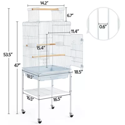 Yaheetech Play Top Bird Cage w/ Detachable Rolling Stand - Image 3