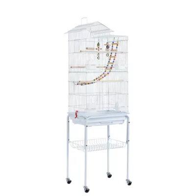 Yaheetech Rolling Metal Bird Cage with Detachable Stand - Image 1