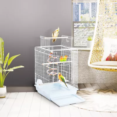 Yaheetech Small Parrot Cage Travel Cage w/ Open Play Top - Image 2