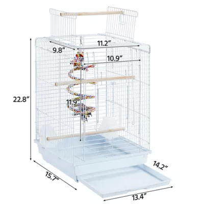 Yaheetech Small Parrot Cage Travel Cage w/ Open Play Top - Image 3