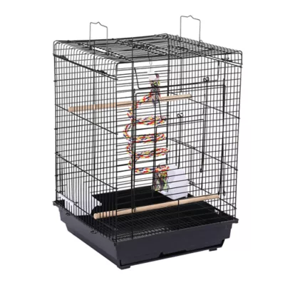 Yaheetech Small Parrot Cage Travel Cage w/ Open Play Top - Image 1