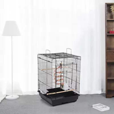 Yaheetech Small Parrot Cage Travel Cage w/ Open Play Top - Image 2
