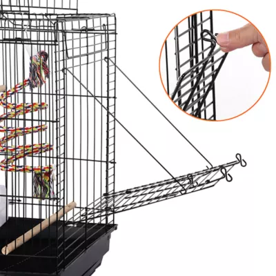 Yaheetech Small Parrot Cage Travel Cage w/ Open Play Top - Image 4
