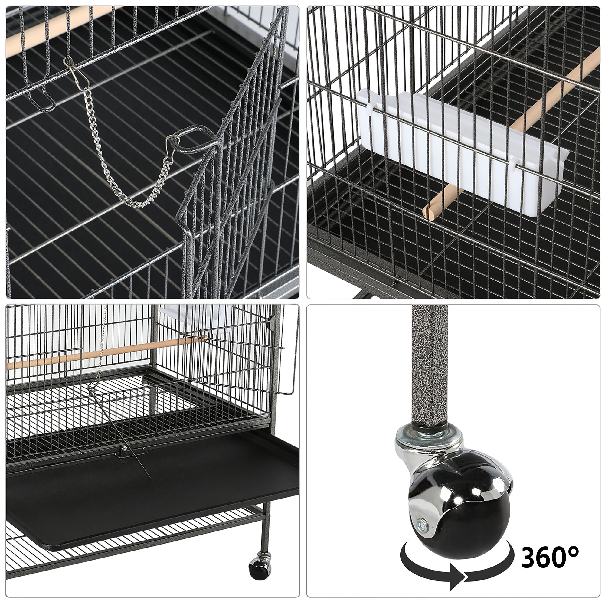 Yaheetech Extra-Large Parrot Bird Cage with Stand for Parrots - thumbnail 4