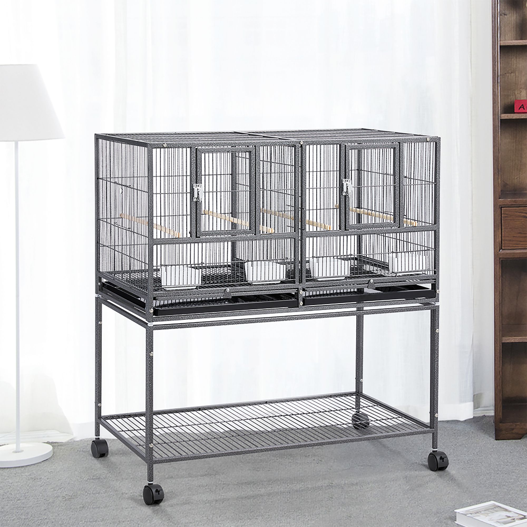 Yaheetech Stackable Wide Pet Bird Cage with Rolling Stand for Medium Birds - thumbnail 2