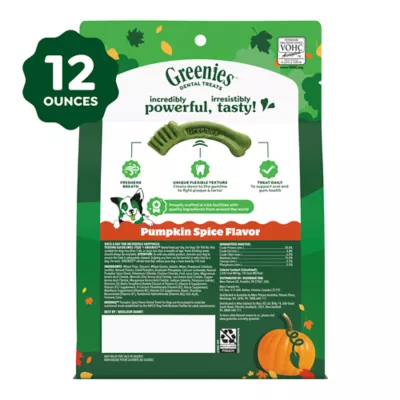 Greenies Adult Natural Dental Dog Treats Large Size, Pumpkin Spice Flavor, 12 oz. Pack, 8 Count - Image 9