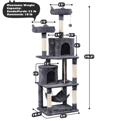 Yaheetech Cat Multi-Level Tree with 2 Condos - 71.5 in - Image 3