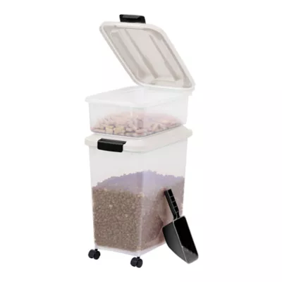 IRIS 41lbs. Airtight Pet Food Container, Dog & Cat Food Storage Bin, Treat Box with Scoop - Image 2