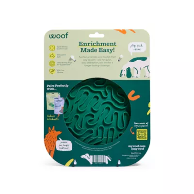 WOOF Dual Sided Lick Mat for Dogs, Green, 10.625" x 8.25" - Image 2