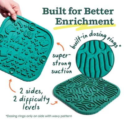 WOOF Dual Sided Lick Mat for Dogs, Green, 10.625" x 8.25" - Image 3